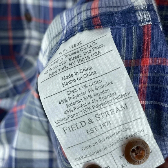 Field and Stream Mens Size XXL plaid button down short sleeve shirt 2875 - Picture 2 of 7